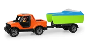 Lena Truckies Pick- UP s vozíkom a loďkou oranžová