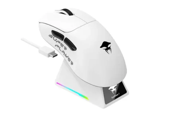 Havit StarBlaze-1 čiernobiela / Herná myš / 26000 DPI / 6 tlačidiel / BT 5.0 / 2.4 GHz / USB / 1.5 m (StarBlaze-1wb)
