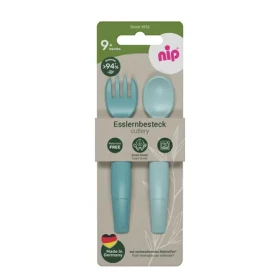 NIP NATURE line príbor 2ks, od 9m +, blue (NIP38850-51)
