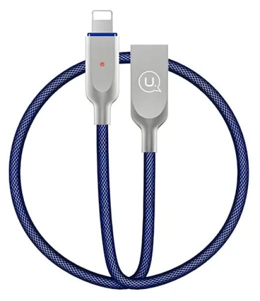 USAMS SJ170 modrá / Dátový kábel / Lightning / SMART Power Off / 1,9 m (IPYSUSB202)