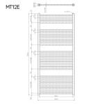 Mereo Vykurovací rebrík rovný 600x1330 mm, biely, elektrický MT12E