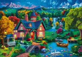 BlueBird Puzzle Farebný dom pri jazere