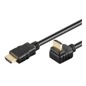 PremiumCord HDMI High Speed + Ethernet kábel, pozlátený zahnutý konektor 270 ° 1m (8592220011475)