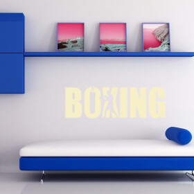 Veselá Stena Samolepka Nápis boxing Farba: béžová, Veľkosť: 40 x 12 cm