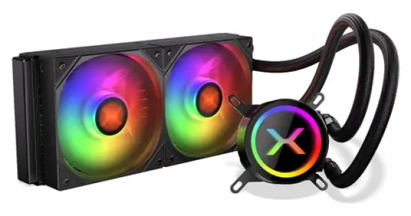 KRUX HydroX 240 ARGB čierna / AIO vodný chladič CPU / 2x 120 mm / 600-1800 RPM / AMD + Intel (KRXE001)