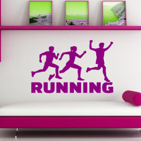 Veselá Stena Samolepka Running Farba: fialová, Veľkosť: 100 x 77 cm