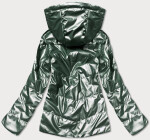 Obojstranná zelená dámska bunda s kapucňou (B9793-10) odcienie zieleni XXL (44)
