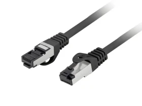 Lanberg CAT8.1 S/FTP 1m čierna / Patch kábel / RJ-45 / LSZH / 40 Gbit/s (PCF8-10CU-0100-BK)
