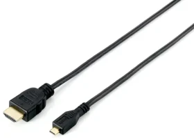 Equip HDMI - microHDMI čierna / Adaptérový kábel / 2 m / 4K/30Hz / pozlátené konektory / ARC (119308)