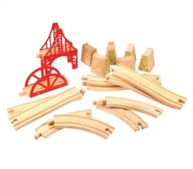 Bigjigs Rail Drevené koľaje set most 18 dielov