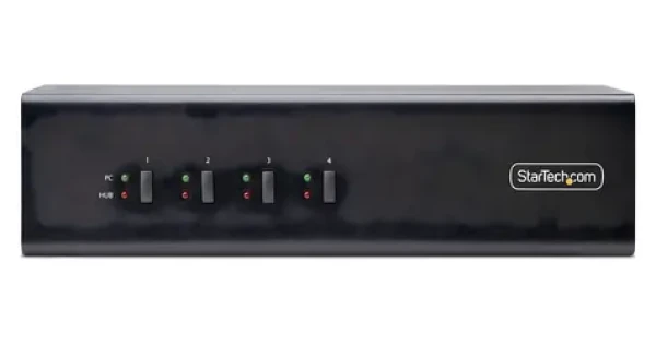 StarTech 4- Port Dual-Monitor KVM / KVM prepínač / DisplayPort 4K 60Hz / 2× USB 5Gbps / 2× USB 2.0 HID / Hotkey (P4DD46A2-KVM-SWITCH)