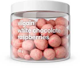 Vilgain Lyofilizované maliny v čokoláde – biela čokoláda 150 g