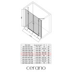 CERANO - Sprchové 2-pantové dvere Marino L/P - 6 mm - chróm, transparentné sklo - 208(109+99)x190 CER-8050BD7544