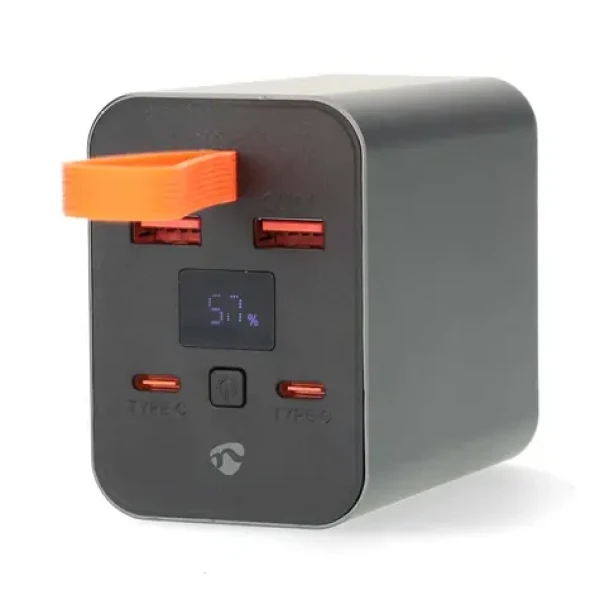 Nedis PBKPD100W25BK čierna / Powerbanka / 30000 mAh / PD3.0 100W / 2x USB-A + 2x USB-C (PBKPD100W25BK)
