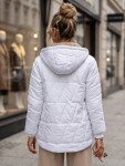 Dámska prešívaná prechodná bunda s kapucňou, biela, FashionStreet TY5781 S