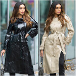 Sexy Musthave leather look coat / Trenchcoat BEIGE S