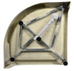 AQUALINE - Sprchová samonosná vanička akrylátová, štvrťkruh 90x90x15cm BTTR90