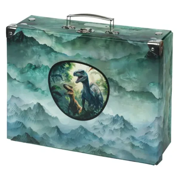 BAAGL Skladací školský kufrík Dino s kovaním / 32.5 x 10.5 x 26 cm (A-34524)