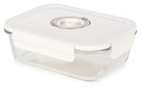 Compactor ASPIFRESH L / Sklenená vákuovacia dóza na potraviny / 1040 ml / 19,7 x 14,7 x 6 cm