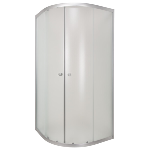 INVENA - Sprchovací kút štvrťkruh VITORIA, profil: satin, sklo frosted 80x80cm AK-49-186-O