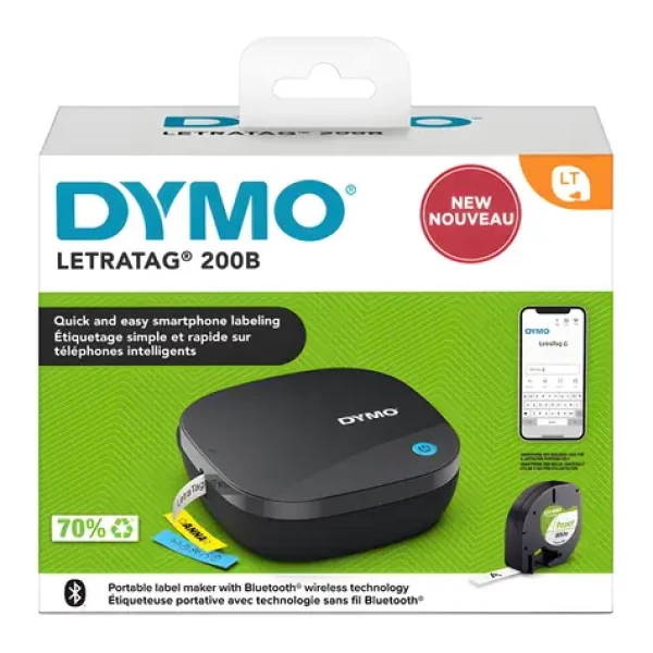 Dymo LetraTag LT200B čierna / Tlačiareň samolepiacich štítkov / Bluetooth / šírka pásky 12 mm (2172855)