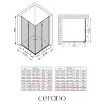 CERANO - Sprchovací kút Volpe Duo Ľ/P - 6 mm - chróm, transparentné sklo - 90x120x190 - zalamovacie CER-776835