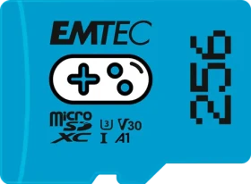 EMTEC microSD Gaming 256GB modrá / UHS-I U3 V30 A1 / čítanie: 100MBs / zápis: 50MBs (ECMSDM256GXCU3G)