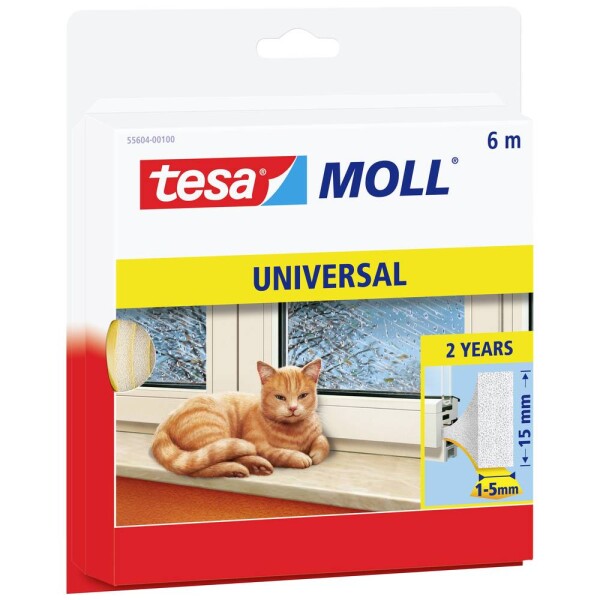 Tesa UNIVERSAL 55604-00100-00 tesniaca páska tesaMOLL® biela (d x š) 6 m x 15 mm 1 ks; 55604-00100-00