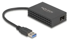 DeLock Adaptér USB 3.0 na SFP čierna / Sieťová karta / Gigabit LAN / 1x SFP Port (66463)