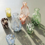 MADAM STOLTZ Karafa z brokového skla Pink/Orange