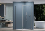 CERANO - Sprchovací kút Ferri L/P - 6 mm - chróm, transparentné sklo - 80x80x195 - pivotový CER-427438