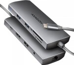 Axagon HMC-8HLSA Wieloportowy hub USB-C 3.2 Gen 1 hub, 3x USB-A + 4K/30Hz HDMI + SD/microSD, GLAN, Audio, PD 100W, 20cm USB-C kabel