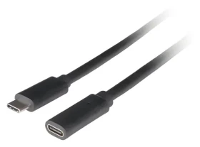 Lanberg USB-C 3.1 čierna / Predlžovací kábel / USB-C (M) - USB-C (F) / 1,5 m (CA-USBE-20CC-0015-BK)