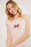 Monnari Blúzky Butterfly T-Shirt Light Pink