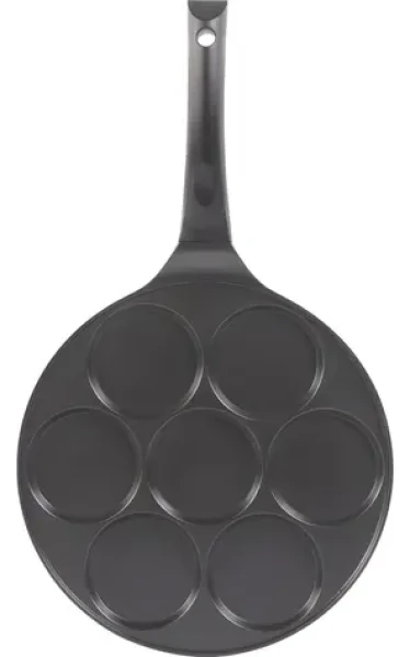 Lamart LT1293 čierna / Panvica na lievance / 27 cm / 7 dielikov / hliník / nepriľnavý povrch (LT1293 CREPE)