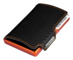 Pánska kožená peňaženka Mondraghi Racing Carbon Orange