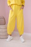 Bavlnená mikina nohavice set žltá UNI