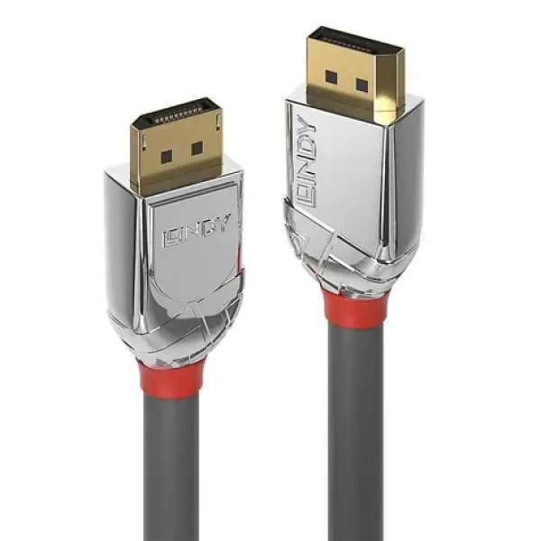 Lindy Cromo Line sivá / Kábel DisplayPort / DisplayPort - DisplayPort / 2 m / 8K 60 Hz / DP 1.4 (36302)