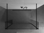 MEXEN/S - Kioto Sprchová zástena WALK-IN voľne stojaca 115 x 30 x 30, transparent, čierna 800-115-030-222-70-00-030
