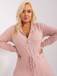 Světle růžový kardigan plus size s viskózou XL / XXL