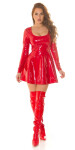 Sexy Koucla Latexlook Skater-Dress red S