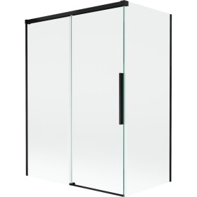 MEXEN/S - Rox vaňová zástena 2-krídlová posuvná 120 + 70 x 150, transparent, čierna 8C9-120-070-70-00