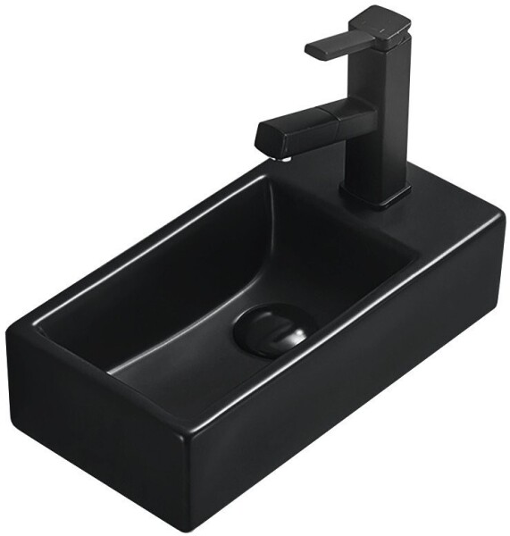 MEXEN - Inez umývadlo na dosku vľavo 40x20, čierna matná 21484085L