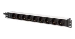 Digitus PDU 1HE / Zásuvkový panel do racku 19" / 9x zásuvka / hliník / 2 m (DN-95440)