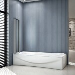 H K - Vaňová zástena päťdielna V5 120M, matný chróm, číre sklo SE-V5 120M