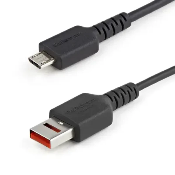 StarTech Secure Charging Cable Adapter čierna / Bezpečnostný nabíjací adaptér / USB-A - Micro-USB B / 12 W / 1 m (USBSCHAU1M)