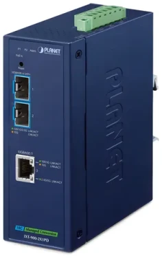 Planet IXT-900-2X1PD / Priemyselný konvertor / 10GBase-T PoE PD / 2x SFP+ 10GBase-X / IP40 / -40~75°C / SNMP (IXT-900-2X1PD)