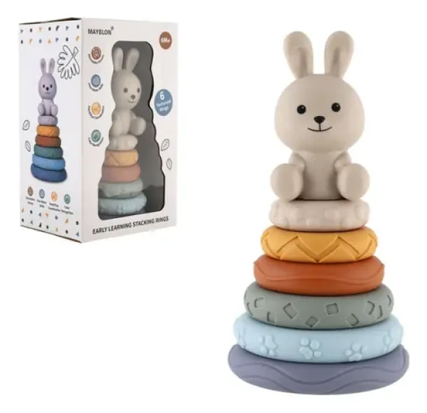 TEDDIES Pyramída stohovacia skladačka 7 ks