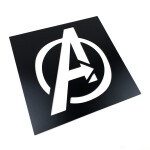 Veselá Stena Drevená nástenná dekorácia Znak Avengers čierny