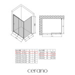 CERANO - Sprchovací kút Varone POINT Ľ/P - 6 mm - čierna matná, transparentné sklo - 90x80x195 - posuvný CER-DY505B-9080